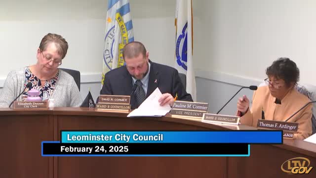 Leominster City Council approves FEMA-match appropriations, police overtime and PEG fund; schedules public hearings on meals tax and floodplain update