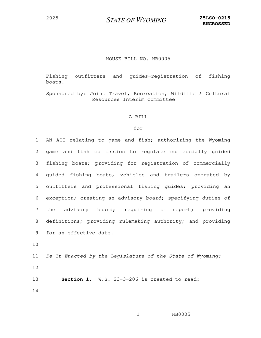 Wyoming House Bill proposes new regulations for guided fishing licenses