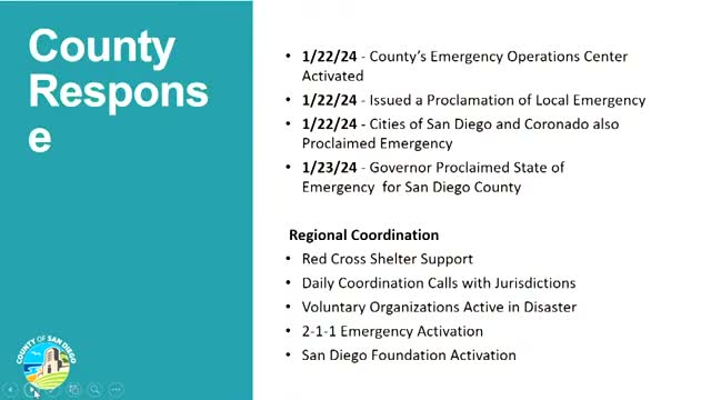 San Diego County activates emergency response amid severe flooding and damage assessments