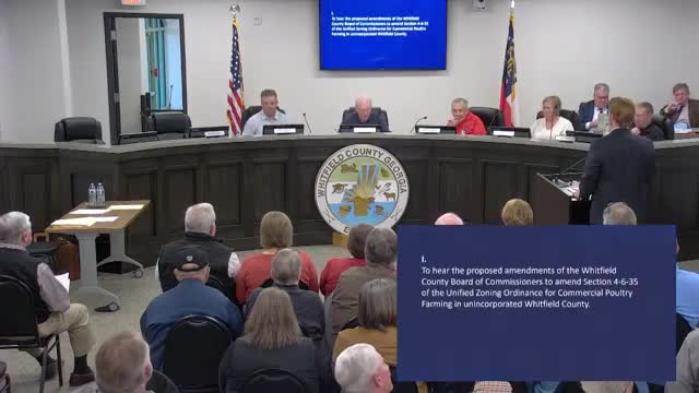 Whitfield County debates poultry ordinance with increased setbacks and community concerns