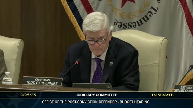 Post‑Conviction Defender office briefs committee on $4.2 million request to cover raises, rent and IT support