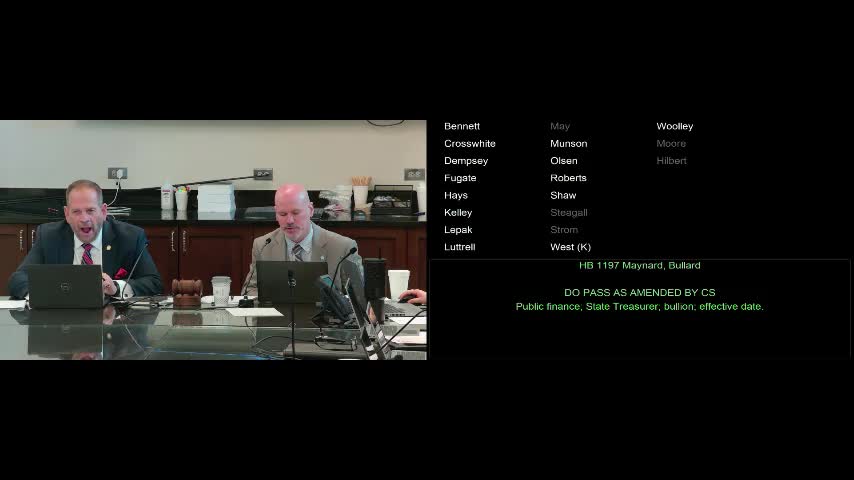 Committee advances bill to recognize gold and silver bullion as legal tender in Oklahoma