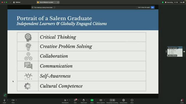 Salem High School adopts Portrait of a Graduate to guide educational plan