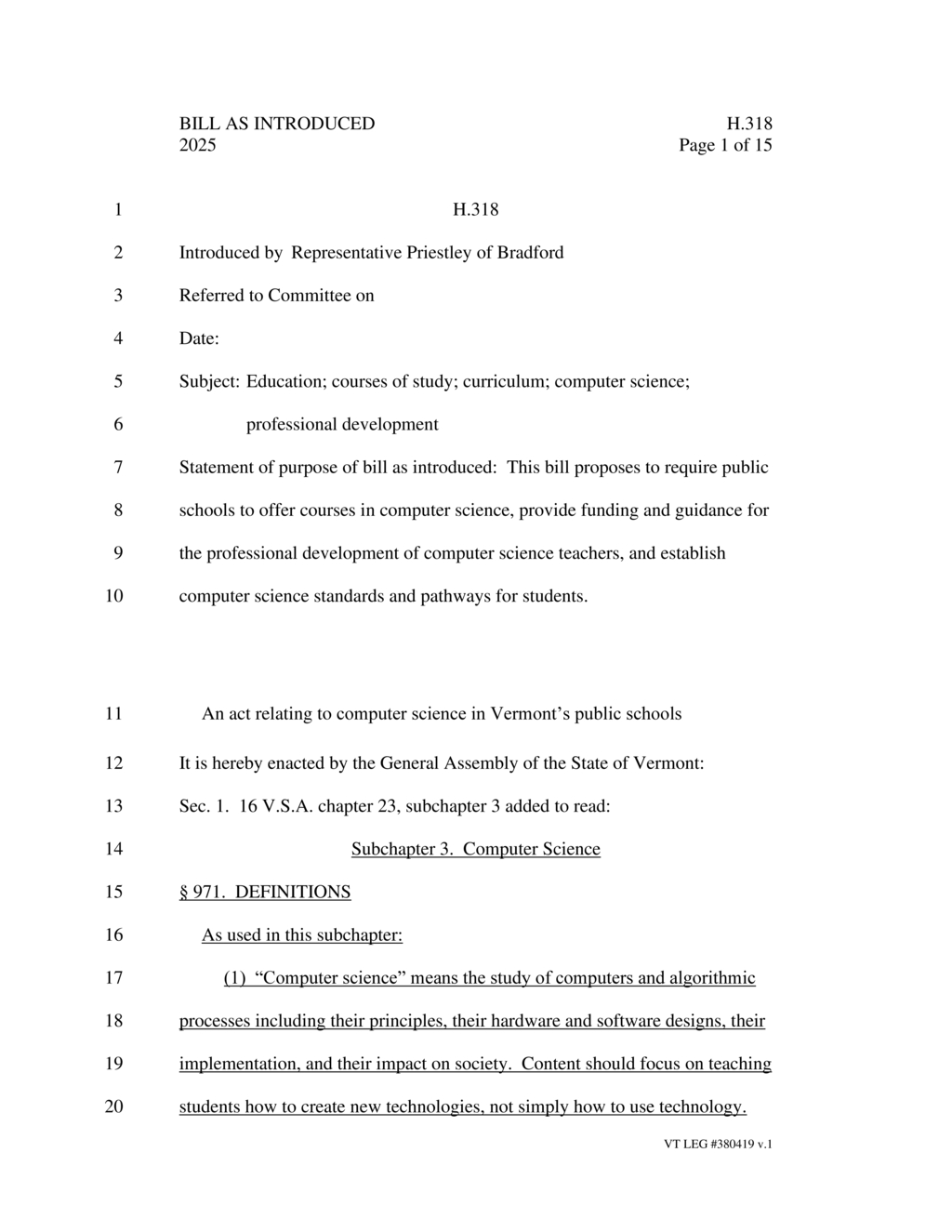 Vermont bill mandates computer science courses in public schools
