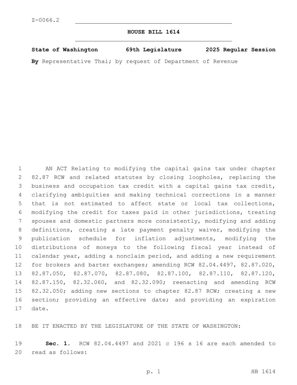 Washington revises capital gains tax deductions for charitable donations