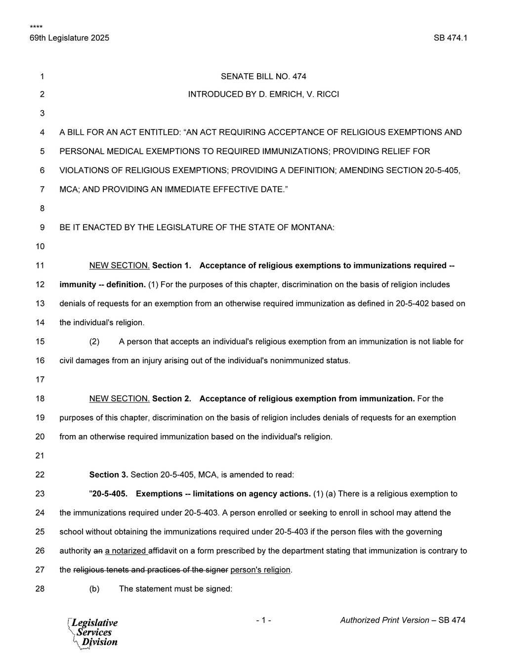 Montana Legislature approves medical exemptions for school immunization requirements