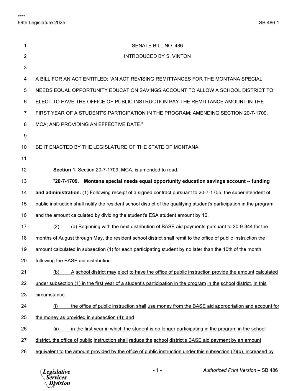 Montana Legislature approves SB 486 for special needs education funding adjustments