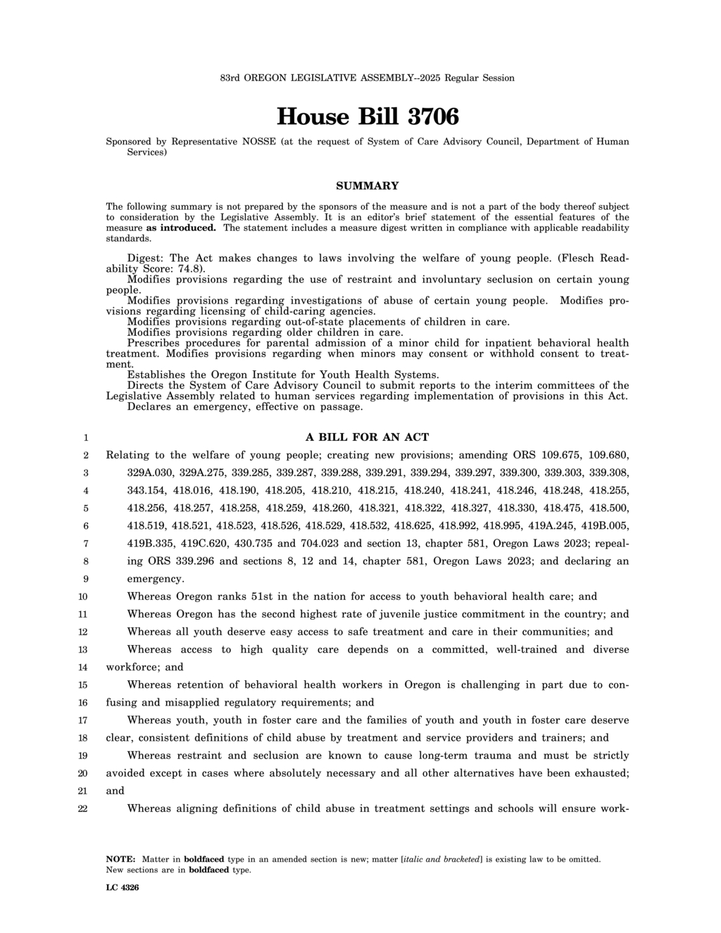 Oregon amends mental health laws for minors' treatment confidentiality