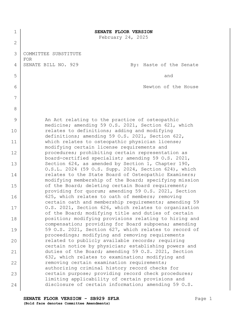 Oklahoma establishes special volunteer medical license for retired physicians