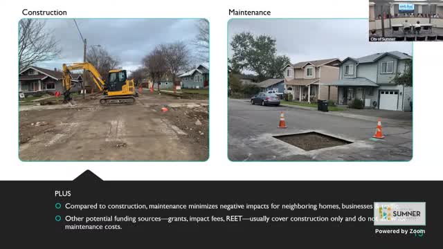 Sumner Public Works highlights urgent maintenance funding needs amid construction focus