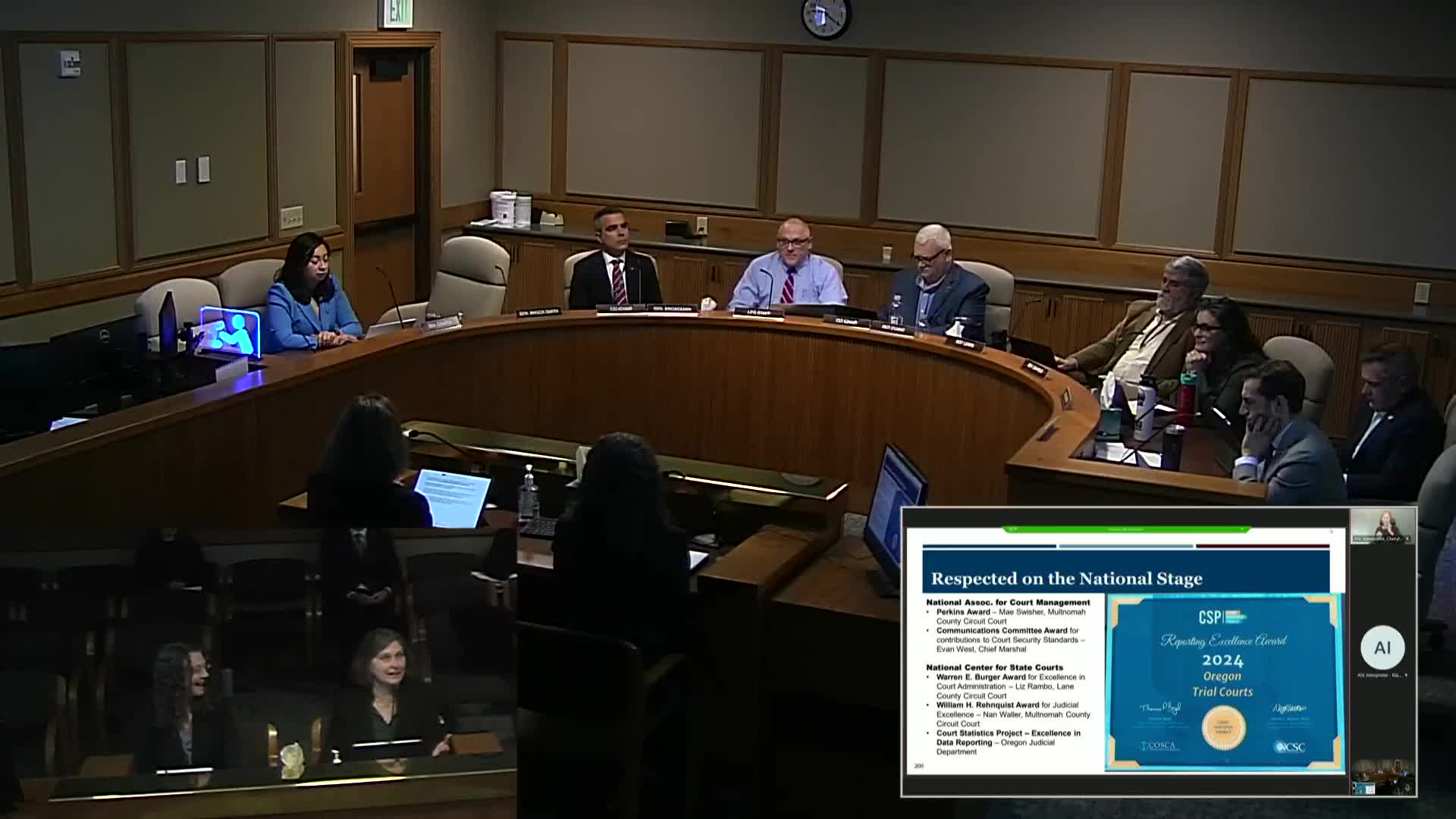 Oregon courts recognized nationally for innovation in judicial administration