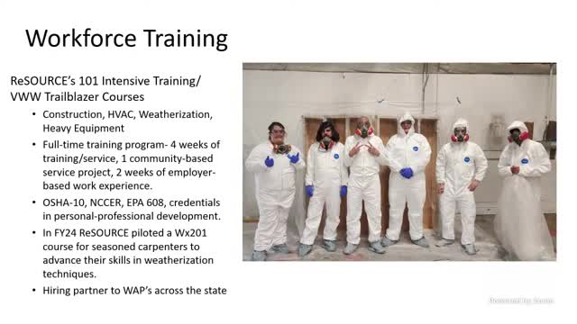 Vermont programs integrate weatherization assistance with education and job training initiatives