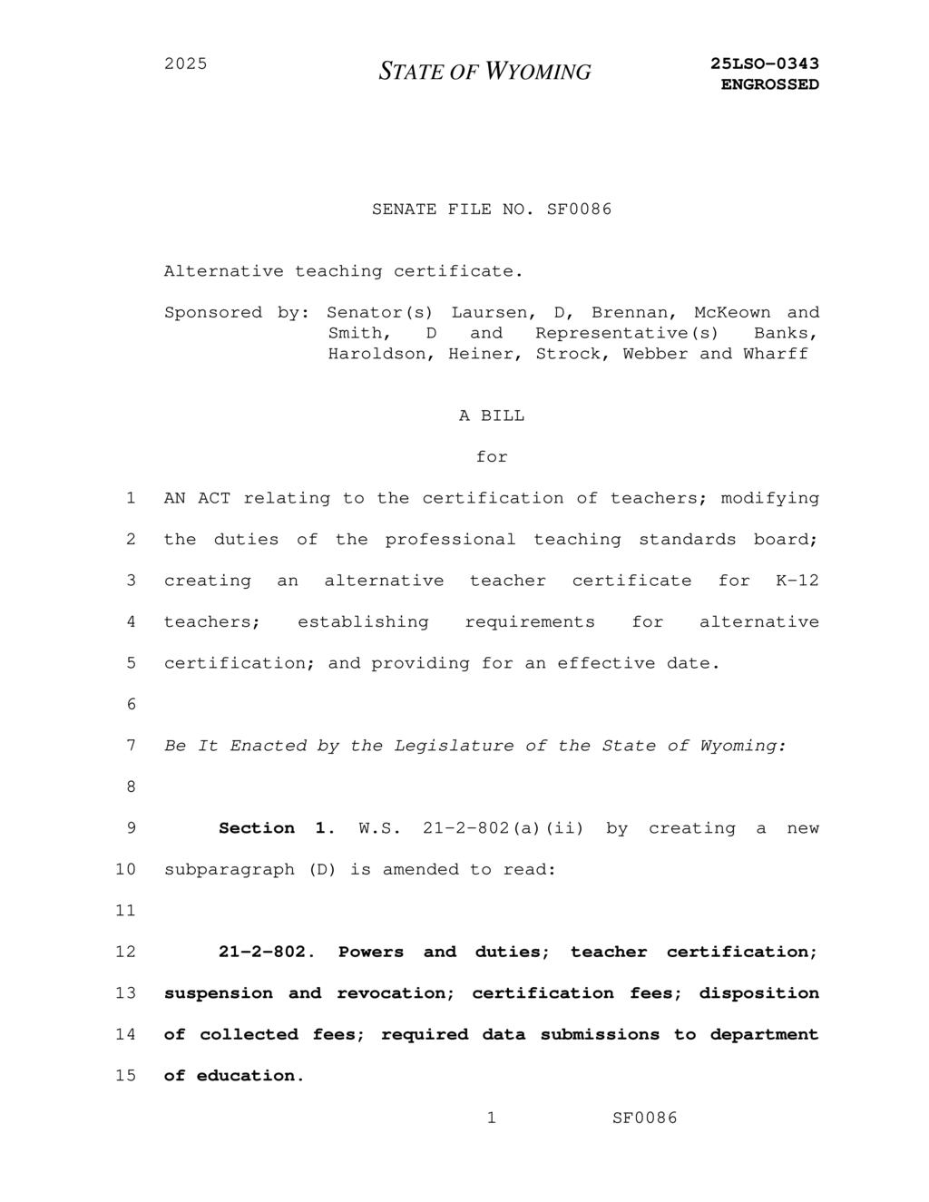 Wyoming legislators propose alternative teacher certification to enhance K-12 education