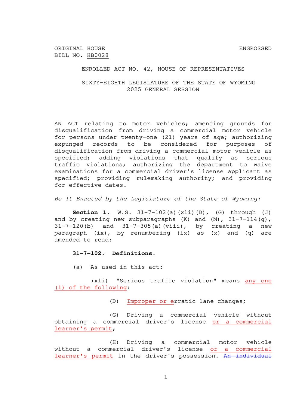 Wyoming House approves changes to commercial driver's license regulations
