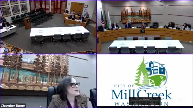 Tannis Golbeaski addresses food bank concerns at Mill Creek city meeting