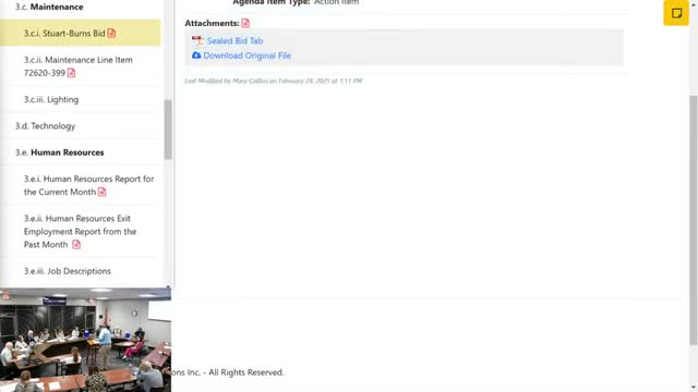 Board selects Dixie Roofing low bid for Stuart Burns roof; approval made contingent on county commission funding