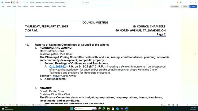 Council advances six-month moratorium on vape and smoke shops; public hearing set for March