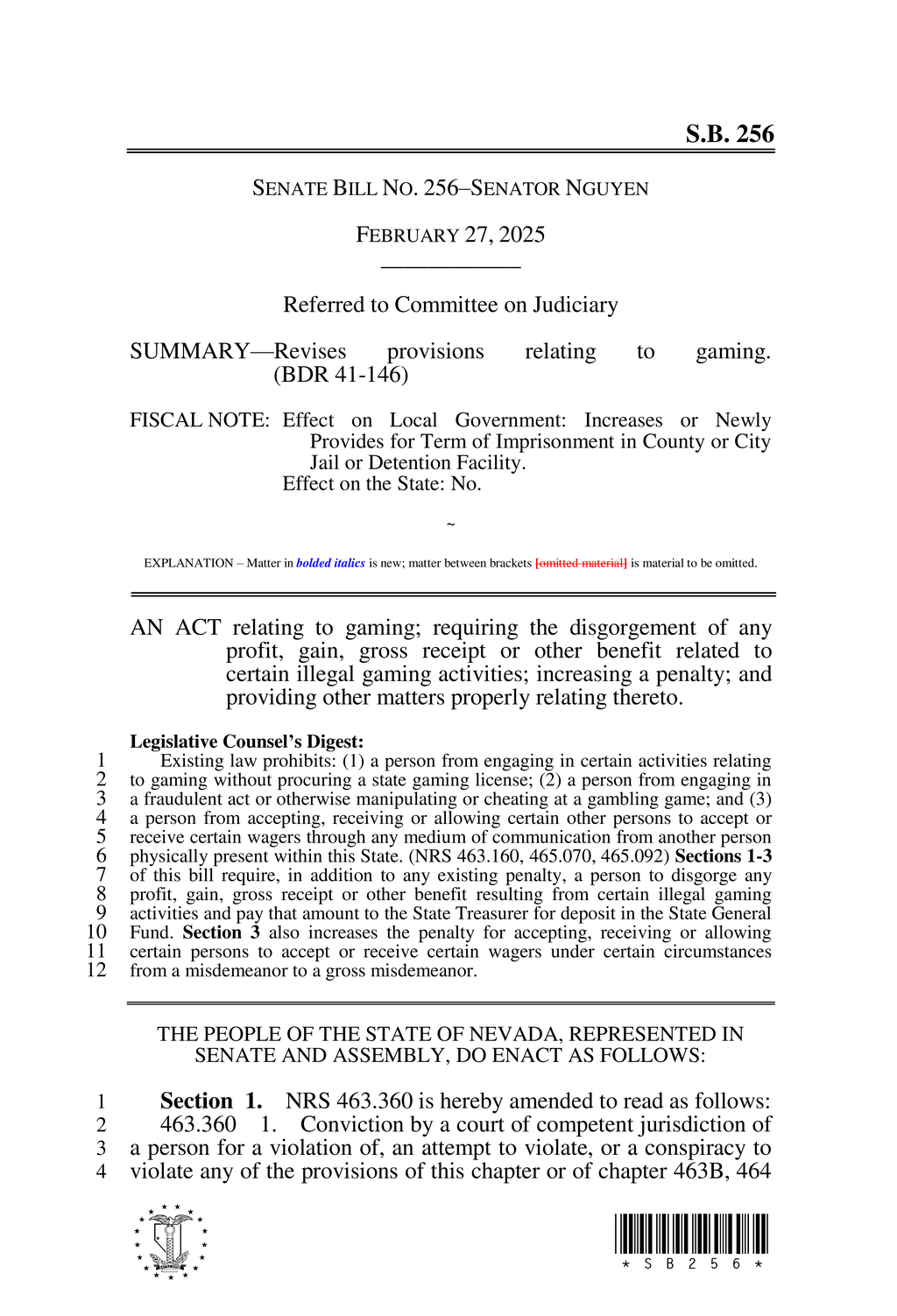 Nevada amends gambling laws to impose stricter penalties for violations