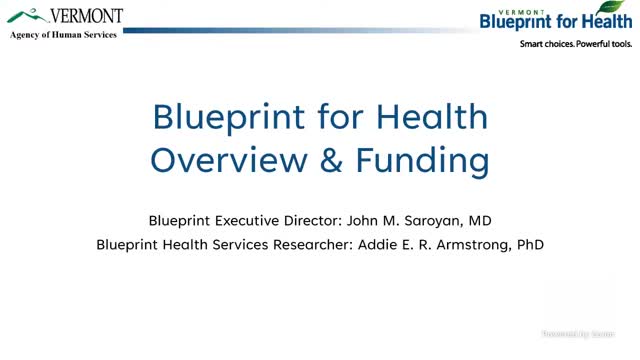 Doctor Saroyan introduces Blueprint for Health initiatives to Vermont Health Committee