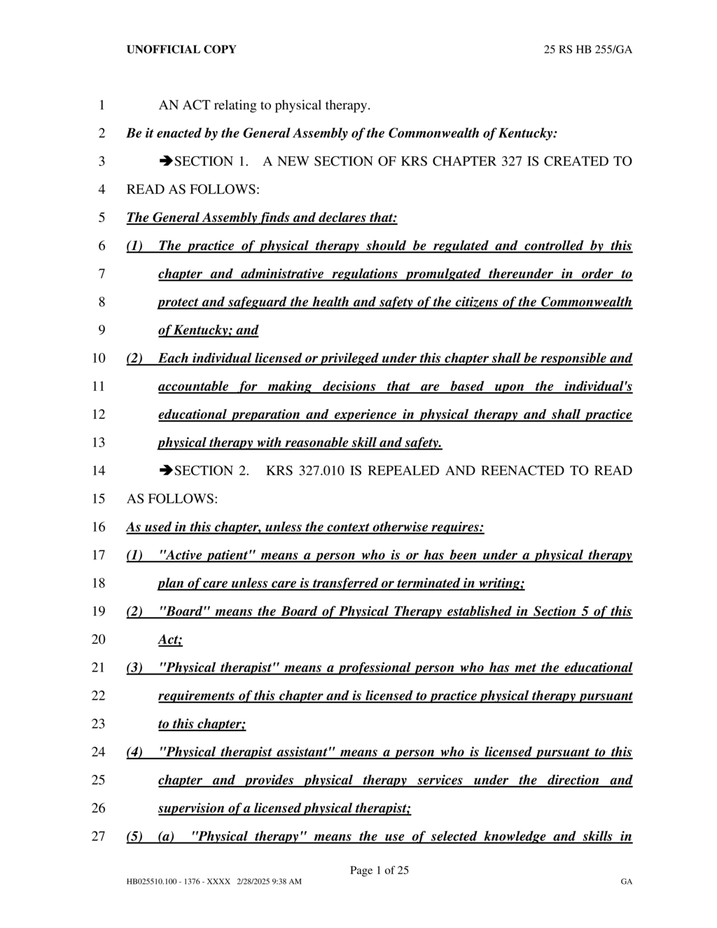 Kentucky Board proposes new physical therapy licensure requirements