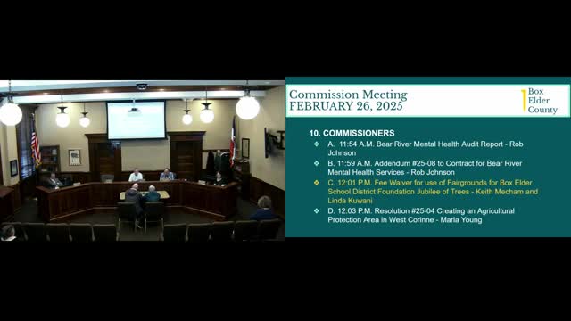 Box Elder commissioners approve fee waiver for Jubilee of Trees event