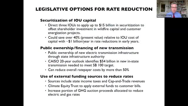California legislature explores alternative financing to reduce utility costs