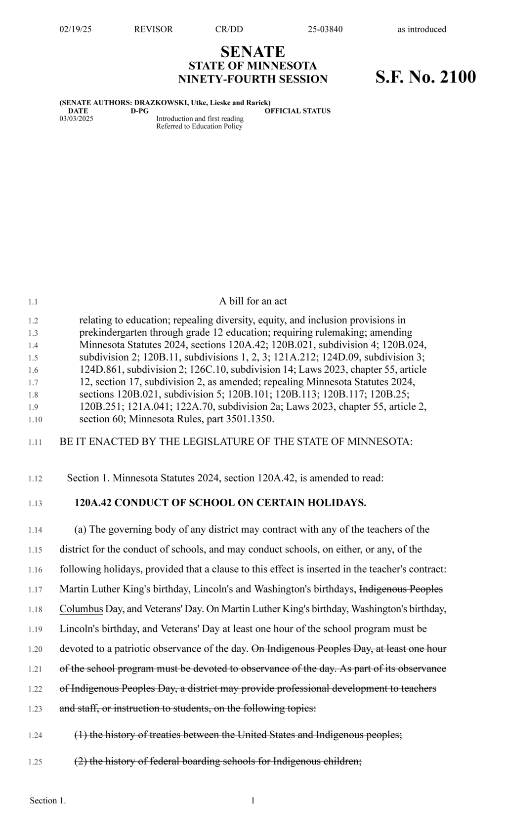 Minnesota sets statewide social studies standards for K-12 education