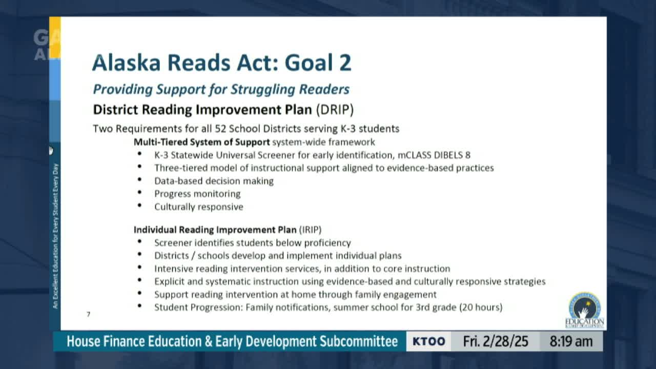 Alaska implements individualized reading improvement plans to boost literacy by third grade