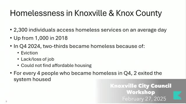 Knoxville reports 2300 homeless individuals accessing services amid housing crisis