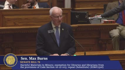 Georgia Senate passes Senate Bill 74 to protect children from harmful material