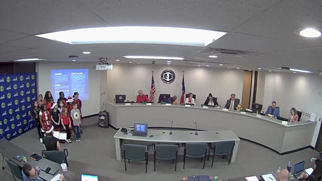 Victoria Walker Elementary students perform at school board meeting ceremony