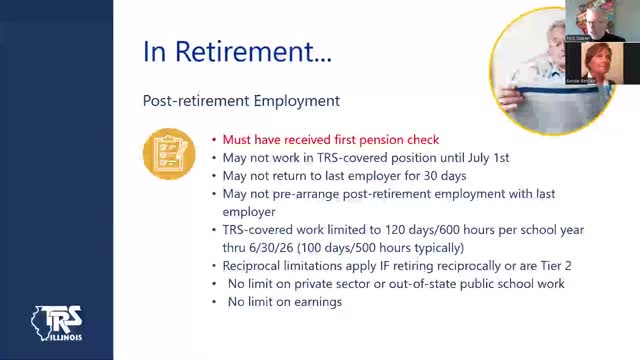 TRS warns retirees on post-retirement work limits and rules
