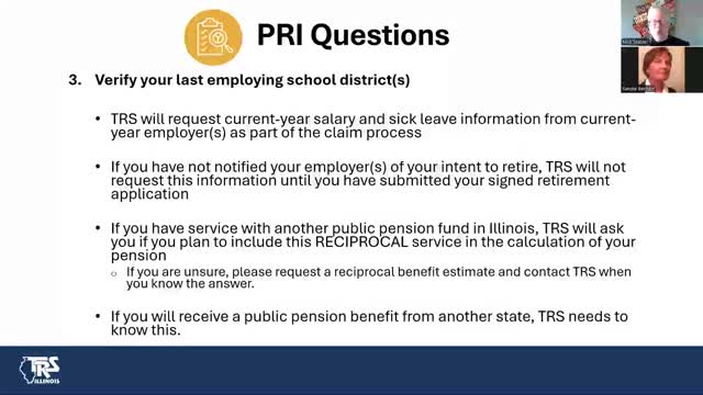 Illinois TRS clarifies pension benefits and tax withholding procedures for retirees