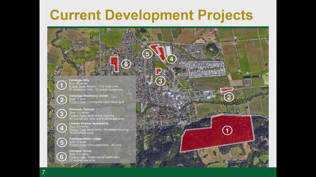 Calistoga council reviews multiple construction projects including luxury resorts and affordable housing