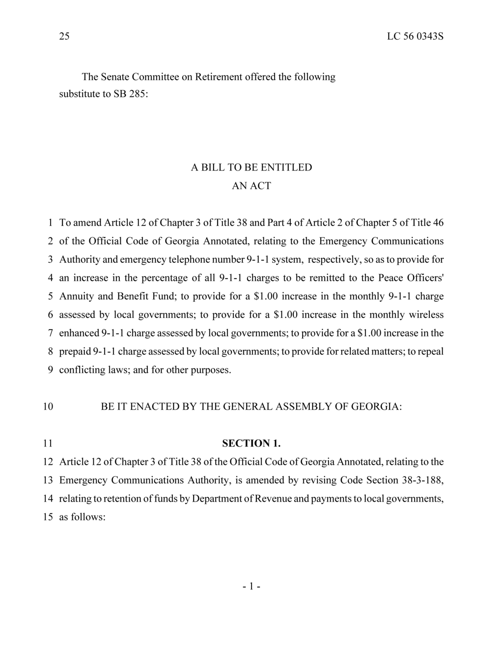 Senate Committee proposes $1 increase in Georgia's 9-1-1 charges
