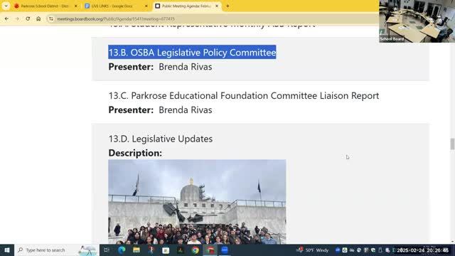 Parkrose students testify for House Bill 3062 on community industry planning