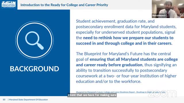 Maryland plans strategies to boost college and career readiness for high school students