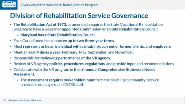 Maryland State Rehabilitation Council faces $86M federal funding shortfall