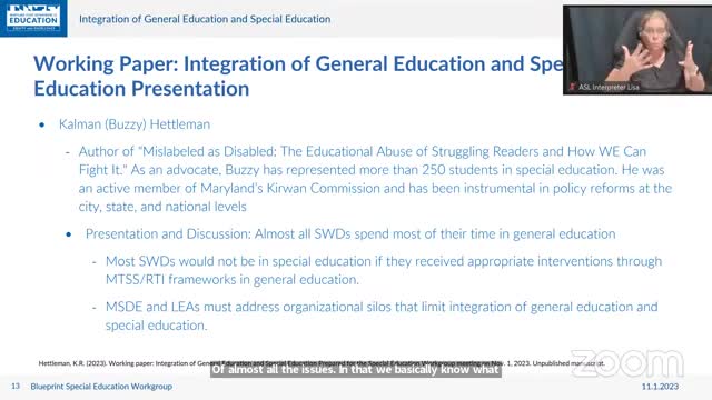 MSDE urged to develop comprehensive early literacy plan for general education reform