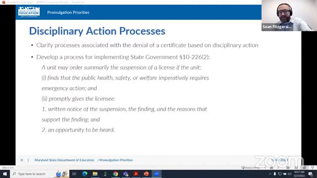 Maryland State Board sets January agenda including disciplinary action review
