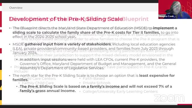 Maryland develops pre K sliding scale prioritizing low-income families and diverse providers