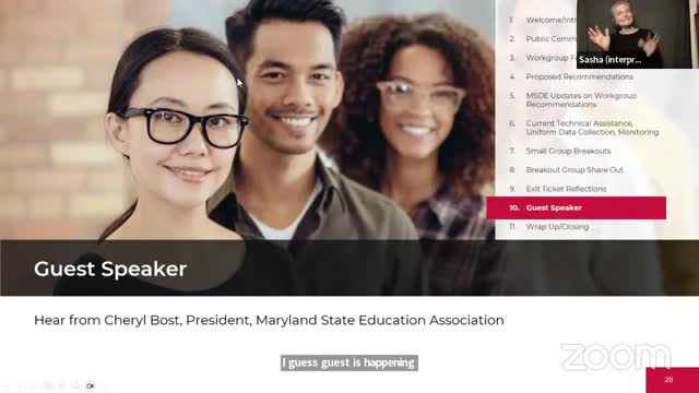 Cheryl Bost addresses Maryland special education challenges in work group meeting