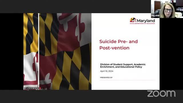 Maryland reviews youth suicide prevention strategies and school mental health training
