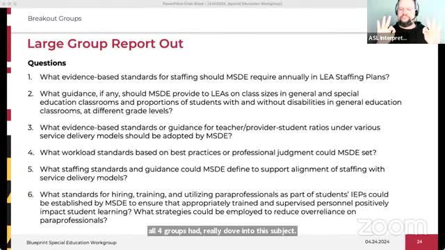 Special Education Work Group sets July 1 deadline for interim report submission