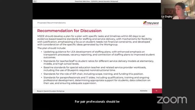 MSDE to develop staffing standards for paraprofessionals and enhance student support