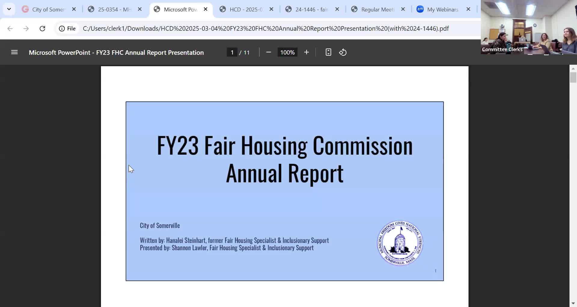 Somerville Fair Housing Commission delivers FY2023 report citing complaint backlog and outreach steps