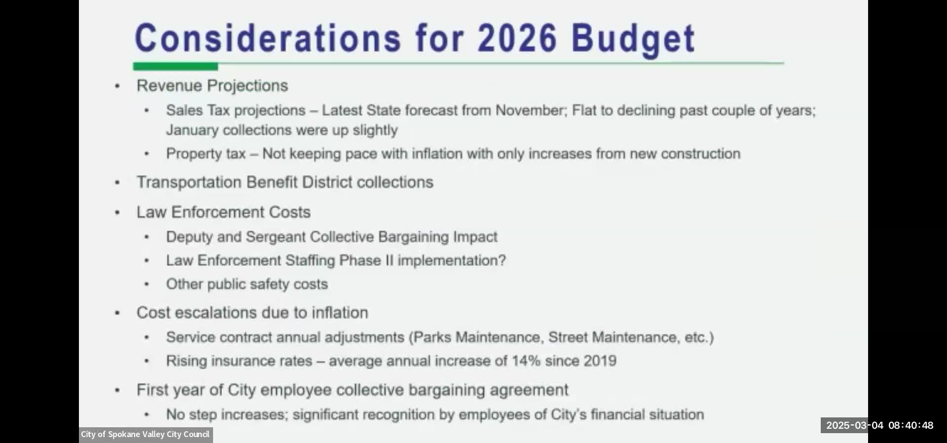 Spokane Valley staff outlines revenue options, warns of tight ballot calendar for voter measures