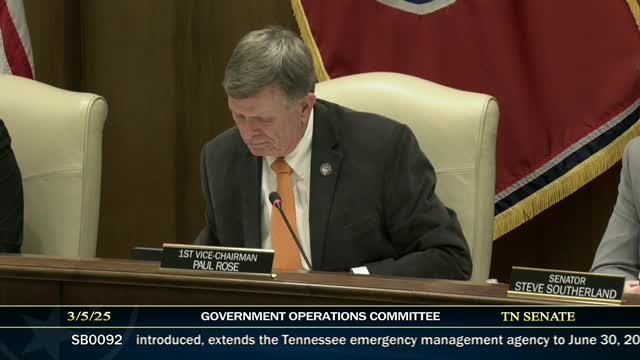 Votes at a glance: committee advances extensions for TBI, opioid council, Tennessee Tech and TEMA