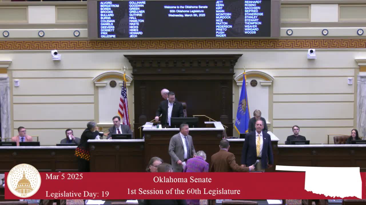 Senator Hace leads Oklahoma Senate in daily prayer for guidance and strength