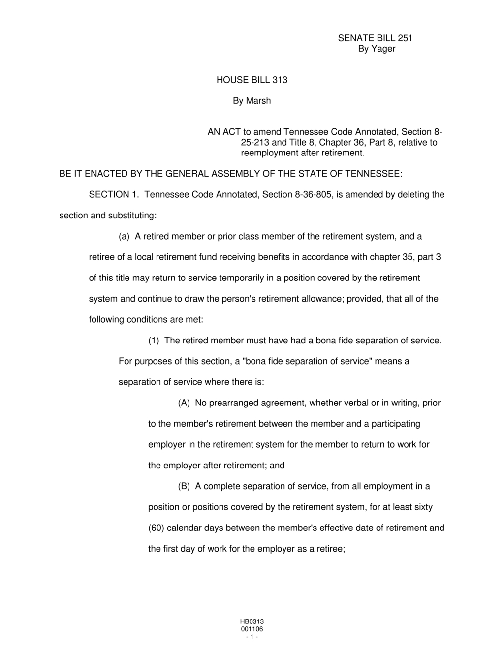 Tennessee updates retirement system regulations for reemployment of retirees